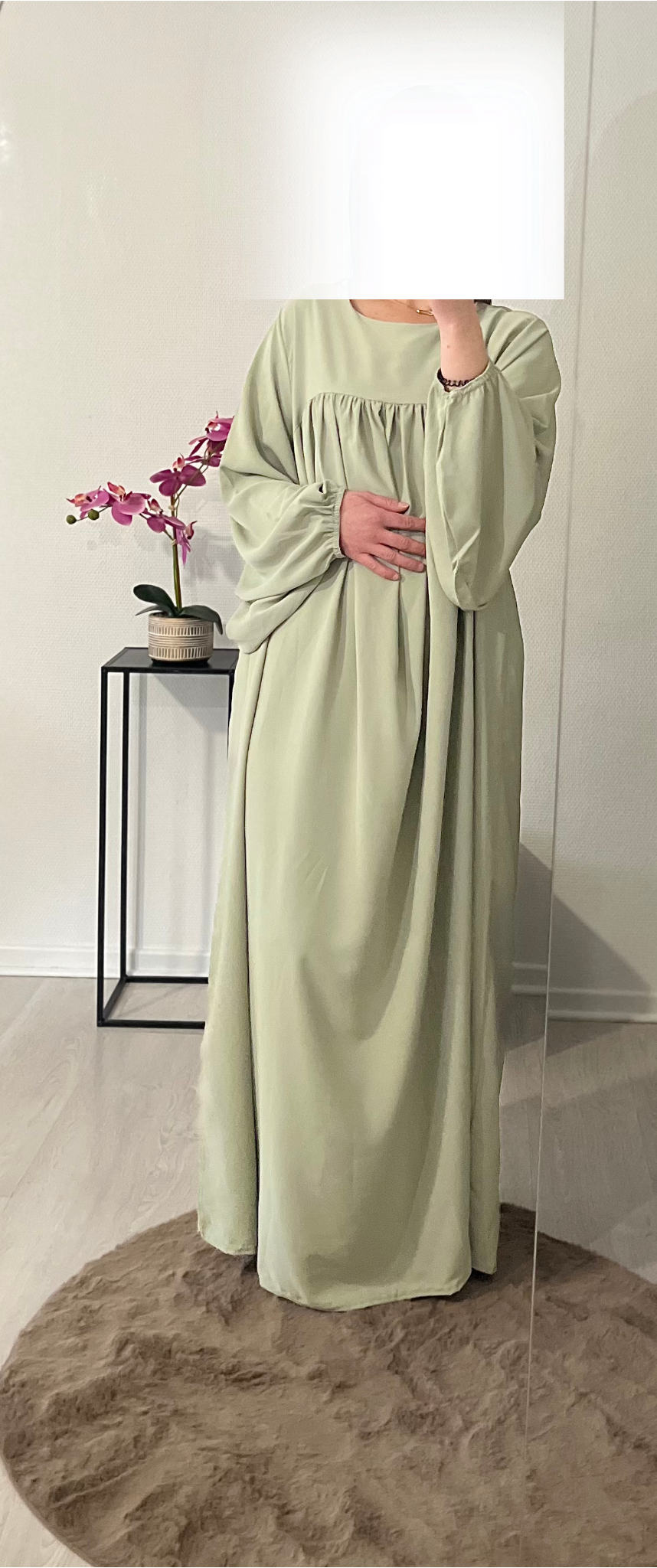 ABAYA SIMPLE VERT CLAIR