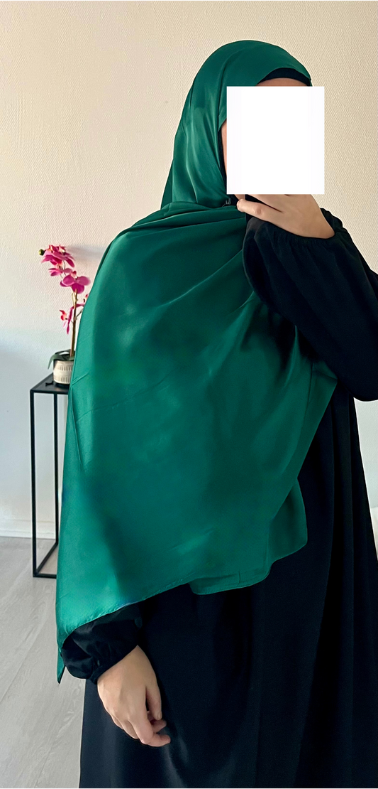 HIJAB SOIE VERT FONCÉ