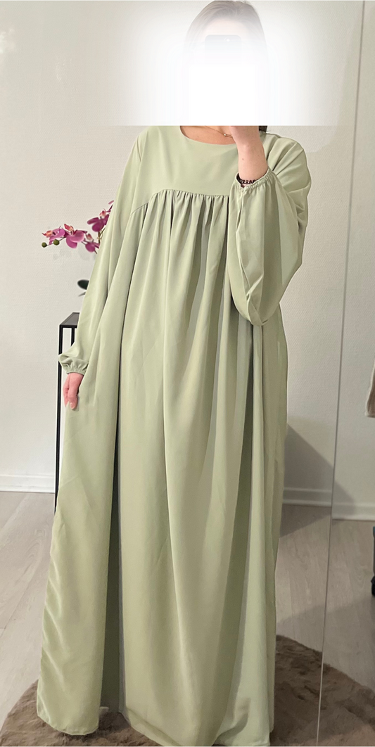 ABAYA SIMPLE VERT CLAIR
