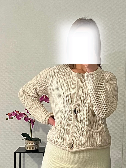 GILET TRICOTTÉ BLANC CASSÉ